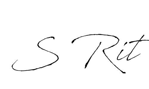 How to make S Rit signature? Antro_Vectra is a professional autograph style. Create handwritten signature for S Rit name. S Rit signature style 6 images and pictures png