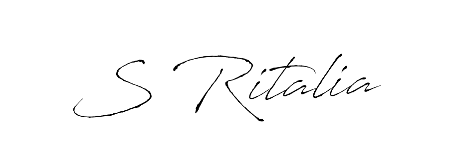 if you are searching for the best signature style for your name S Ritalia. so please give up your signature search. here we have designed multiple signature styles  using Antro_Vectra. S Ritalia signature style 6 images and pictures png
