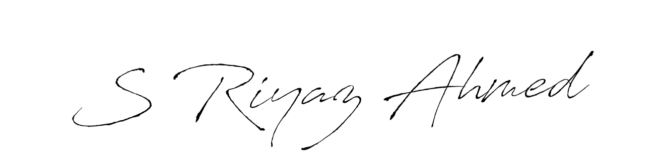 Create a beautiful signature design for name S Riyaz Ahmed. With this signature (Antro_Vectra) fonts, you can make a handwritten signature for free. S Riyaz Ahmed signature style 6 images and pictures png