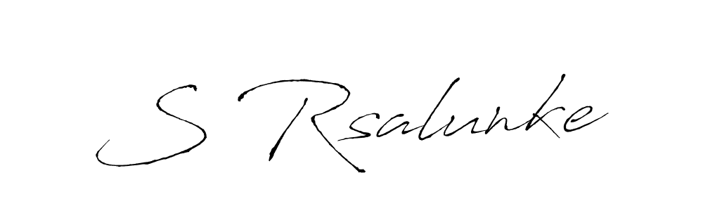 Design your own signature with our free online signature maker. With this signature software, you can create a handwritten (Antro_Vectra) signature for name S Rsalunke. S Rsalunke signature style 6 images and pictures png