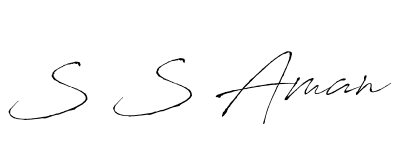 Create a beautiful signature design for name S S Aman. With this signature (Antro_Vectra) fonts, you can make a handwritten signature for free. S S Aman signature style 6 images and pictures png