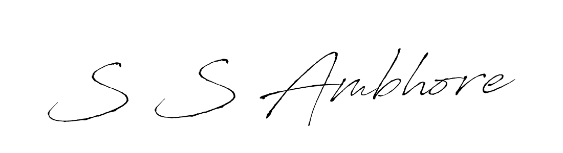 The best way (Antro_Vectra) to make a short signature is to pick only two or three words in your name. The name S S Ambhore include a total of six letters. For converting this name. S S Ambhore signature style 6 images and pictures png
