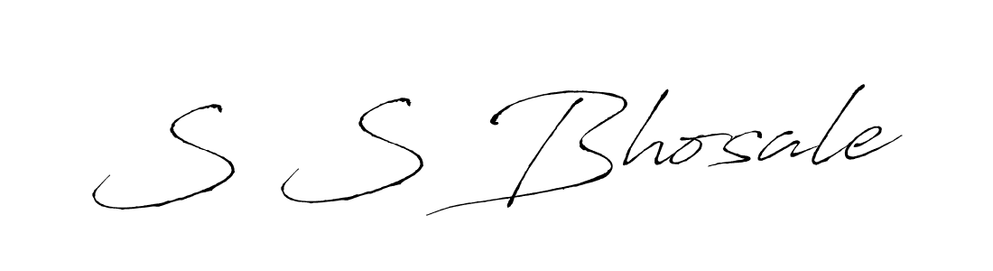 Make a beautiful signature design for name S S Bhosale. With this signature (Antro_Vectra) style, you can create a handwritten signature for free. S S Bhosale signature style 6 images and pictures png