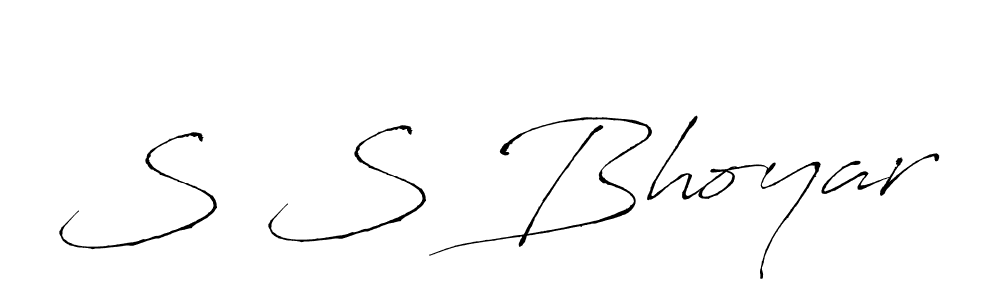How to make S S Bhoyar name signature. Use Antro_Vectra style for creating short signs online. This is the latest handwritten sign. S S Bhoyar signature style 6 images and pictures png