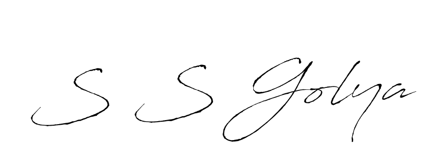 Design your own signature with our free online signature maker. With this signature software, you can create a handwritten (Antro_Vectra) signature for name S S Golya. S S Golya signature style 6 images and pictures png