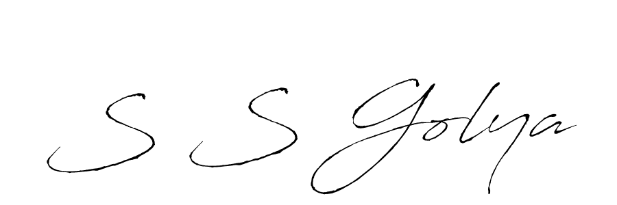 Create a beautiful signature design for name S S Golya. With this signature (Antro_Vectra) fonts, you can make a handwritten signature for free. S S Golya signature style 6 images and pictures png