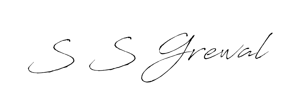 Use a signature maker to create a handwritten signature online. With this signature software, you can design (Antro_Vectra) your own signature for name S S Grewal. S S Grewal signature style 6 images and pictures png