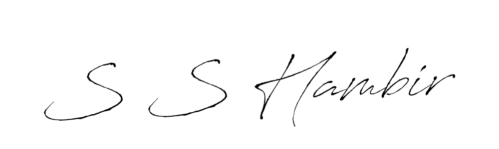 Design your own signature with our free online signature maker. With this signature software, you can create a handwritten (Antro_Vectra) signature for name S S Hambir. S S Hambir signature style 6 images and pictures png