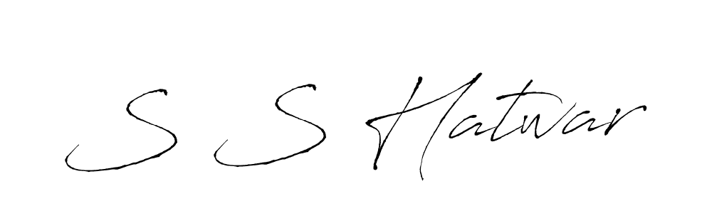 How to make S S Hatwar name signature. Use Antro_Vectra style for creating short signs online. This is the latest handwritten sign. S S Hatwar signature style 6 images and pictures png