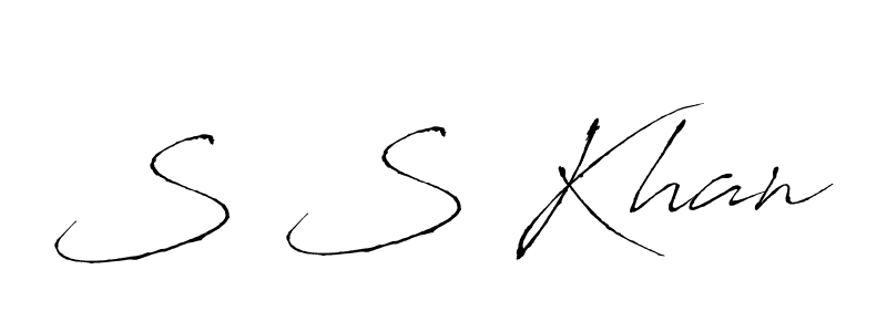 Make a beautiful signature design for name S S Khan. With this signature (Antro_Vectra) style, you can create a handwritten signature for free. S S Khan signature style 6 images and pictures png