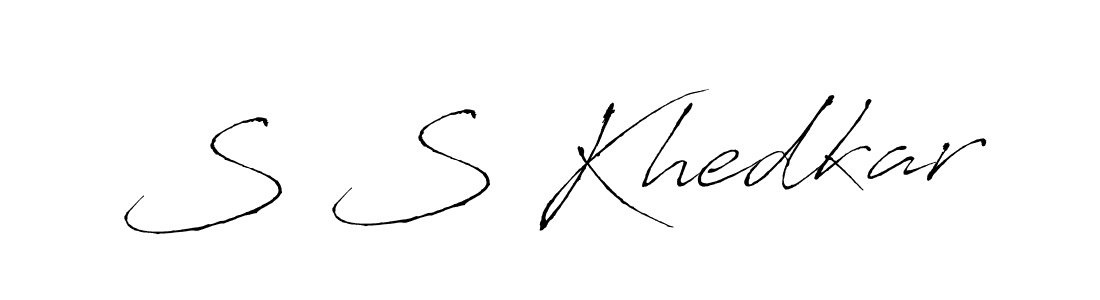 The best way (Antro_Vectra) to make a short signature is to pick only two or three words in your name. The name S S Khedkar include a total of six letters. For converting this name. S S Khedkar signature style 6 images and pictures png