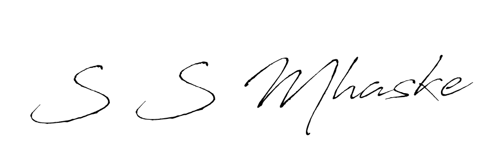 The best way (Antro_Vectra) to make a short signature is to pick only two or three words in your name. The name S S Mhaske include a total of six letters. For converting this name. S S Mhaske signature style 6 images and pictures png