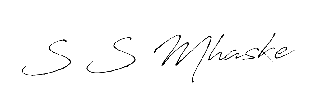 The best way (Antro_Vectra) to make a short signature is to pick only two or three words in your name. The name S S Mhaske include a total of six letters. For converting this name. S S Mhaske signature style 6 images and pictures png