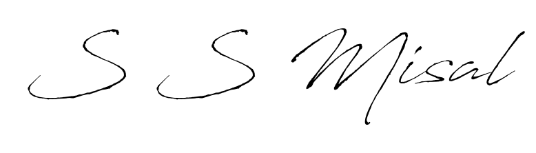 The Antro_Vectra handwriting style adds charm and authenticity to name S S Misal. A wonderful choice for personal thank-you notes. S S Misal signature style 6 images and pictures png