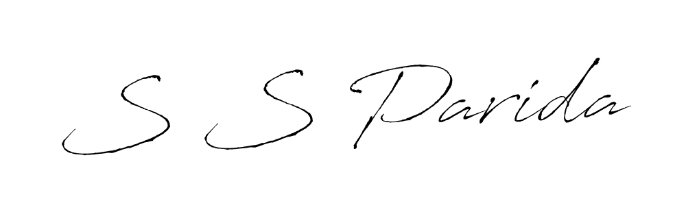 Use a signature maker to create a handwritten signature online. With this signature software, you can design (Antro_Vectra) your own signature for name S S Parida. S S Parida signature style 6 images and pictures png