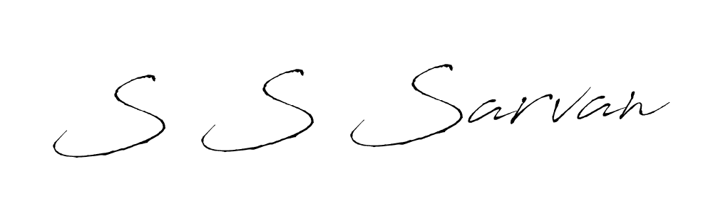 How to make S S Sarvan name signature. Use Antro_Vectra style for creating short signs online. This is the latest handwritten sign. S S Sarvan signature style 6 images and pictures png