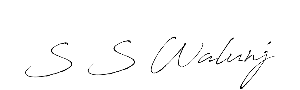 Similarly Antro_Vectra is the best handwritten signature design. Signature creator online .You can use it as an online autograph creator for name S S Walunj. S S Walunj signature style 6 images and pictures png