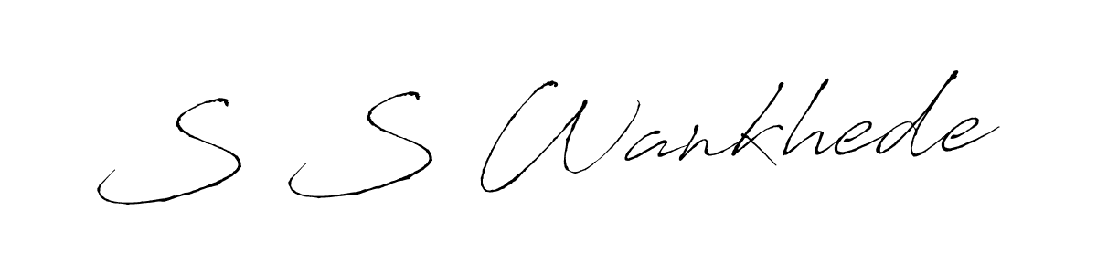 Create a beautiful signature design for name S S Wankhede. With this signature (Antro_Vectra) fonts, you can make a handwritten signature for free. S S Wankhede signature style 6 images and pictures png