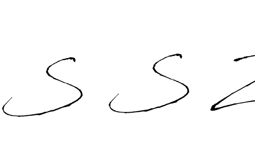 How to make S S Z name signature. Use Antro_Vectra style for creating short signs online. This is the latest handwritten sign. S S Z signature style 6 images and pictures png