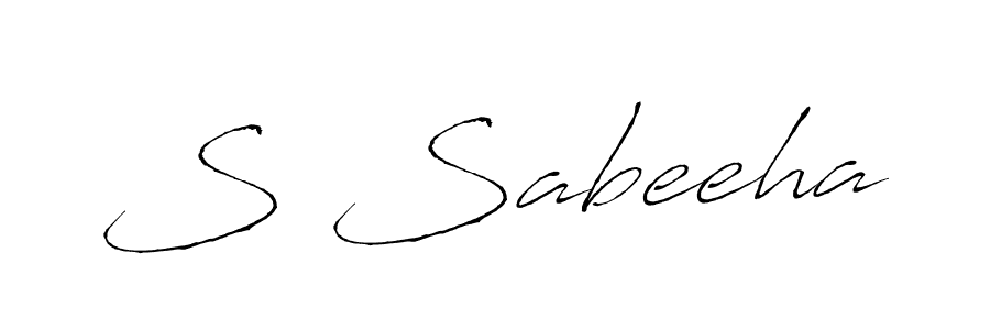 Design your own signature with our free online signature maker. With this signature software, you can create a handwritten (Antro_Vectra) signature for name S Sabeeha. S Sabeeha signature style 6 images and pictures png