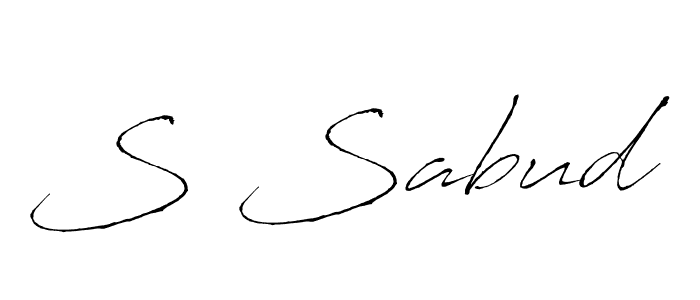 The best way (Antro_Vectra) to make a short signature is to pick only two or three words in your name. The name S Sabud include a total of six letters. For converting this name. S Sabud signature style 6 images and pictures png