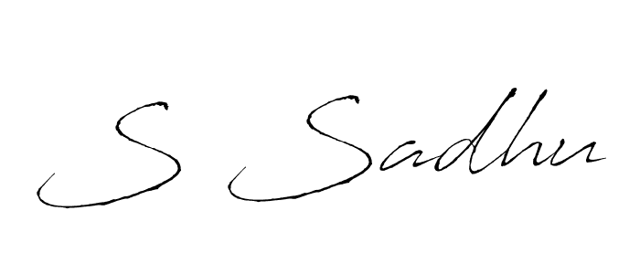 How to make S Sadhu name signature. Use Antro_Vectra style for creating short signs online. This is the latest handwritten sign. S Sadhu signature style 6 images and pictures png