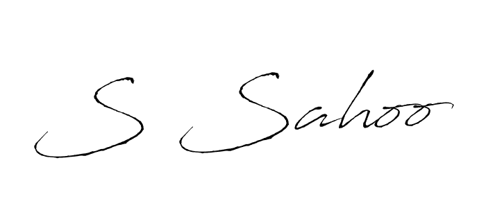 Create a beautiful signature design for name S Sahoo. With this signature (Antro_Vectra) fonts, you can make a handwritten signature for free. S Sahoo signature style 6 images and pictures png