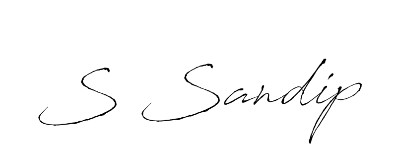 Use a signature maker to create a handwritten signature online. With this signature software, you can design (Antro_Vectra) your own signature for name S Sandip. S Sandip signature style 6 images and pictures png