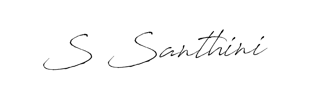 The best way (Antro_Vectra) to make a short signature is to pick only two or three words in your name. The name S Santhini include a total of six letters. For converting this name. S Santhini signature style 6 images and pictures png