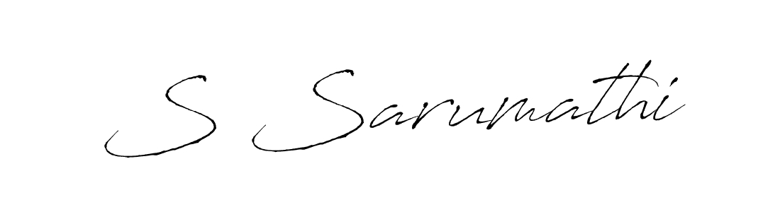 The best way (Antro_Vectra) to make a short signature is to pick only two or three words in your name. The name S Sarumathi include a total of six letters. For converting this name. S Sarumathi signature style 6 images and pictures png