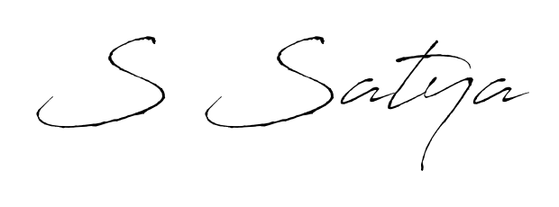 Get an exclusive digital autograph for S Satya. The Antro_Vectra typeface captures the charm of real penmanship on paper. S Satya signature style 6 images and pictures png