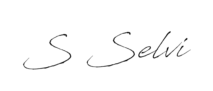 if you are searching for the best signature style for your name S Selvi. so please give up your signature search. here we have designed multiple signature styles  using Antro_Vectra. S Selvi signature style 6 images and pictures png