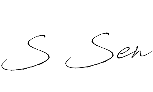 How to make S Sen signature? Antro_Vectra is a professional autograph style. Create handwritten signature for S Sen name. S Sen signature style 6 images and pictures png