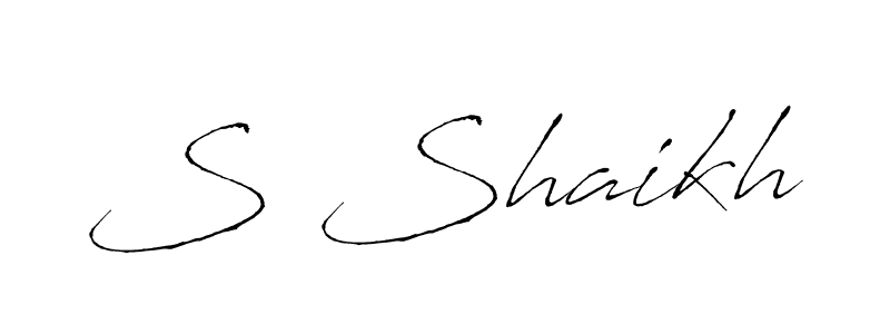 How to make S Shaikh name signature. Use Antro_Vectra style for creating short signs online. This is the latest handwritten sign. S Shaikh signature style 6 images and pictures png