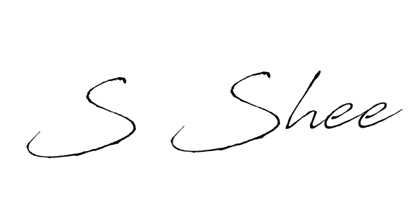 The best way (Antro_Vectra) to make a short signature is to pick only two or three words in your name. The name S Shee include a total of six letters. For converting this name. S Shee signature style 6 images and pictures png