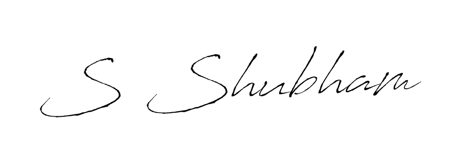 Design your own signature with our free online signature maker. With this signature software, you can create a handwritten (Antro_Vectra) signature for name S Shubham. S Shubham signature style 6 images and pictures png