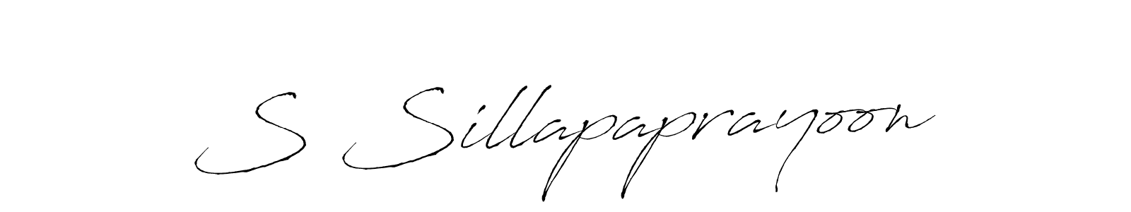 Make a beautiful signature design for name S Sillapaprayoon. With this signature (Antro_Vectra) style, you can create a handwritten signature for free. S Sillapaprayoon signature style 6 images and pictures png