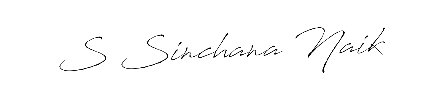 Create a beautiful signature design for name S Sinchana Naik. With this signature (Antro_Vectra) fonts, you can make a handwritten signature for free. S Sinchana Naik signature style 6 images and pictures png