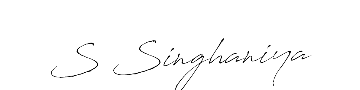 Design your own signature with our free online signature maker. With this signature software, you can create a handwritten (Antro_Vectra) signature for name S Singhaniya. S Singhaniya signature style 6 images and pictures png