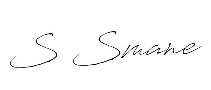 Design your own signature with our free online signature maker. With this signature software, you can create a handwritten (Antro_Vectra) signature for name S Smane. S Smane signature style 6 images and pictures png