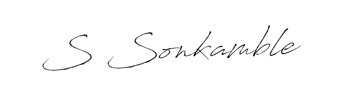 This is the best signature style for the S Sonkamble name. Also you like these signature font (Antro_Vectra). Mix name signature. S Sonkamble signature style 6 images and pictures png