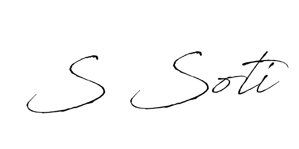Similarly Antro_Vectra is the best handwritten signature design. Signature creator online .You can use it as an online autograph creator for name S Soti. S Soti signature style 6 images and pictures png