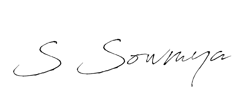 The best way (Antro_Vectra) to make a short signature is to pick only two or three words in your name. The name S Sowmya include a total of six letters. For converting this name. S Sowmya signature style 6 images and pictures png