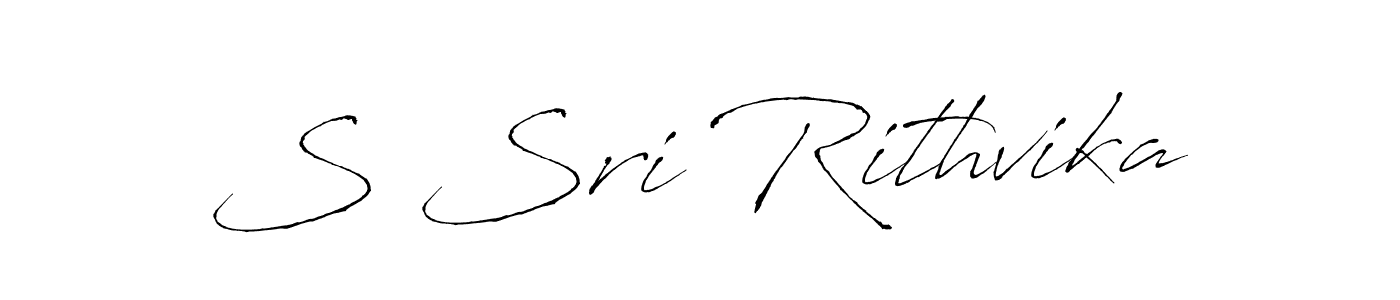 How to make S Sri Rithvika name signature. Use Antro_Vectra style for creating short signs online. This is the latest handwritten sign. S Sri Rithvika signature style 6 images and pictures png