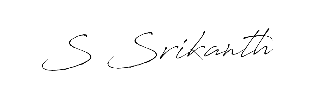The best way (Antro_Vectra) to make a short signature is to pick only two or three words in your name. The name S Srikanth include a total of six letters. For converting this name. S Srikanth signature style 6 images and pictures png