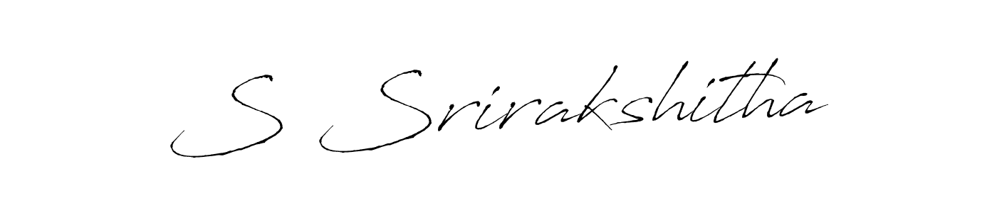 How to make S Srirakshitha name signature. Use Antro_Vectra style for creating short signs online. This is the latest handwritten sign. S Srirakshitha signature style 6 images and pictures png