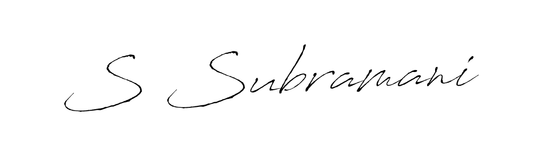 The best way (Antro_Vectra) to make a short signature is to pick only two or three words in your name. The name S Subramani include a total of six letters. For converting this name. S Subramani signature style 6 images and pictures png