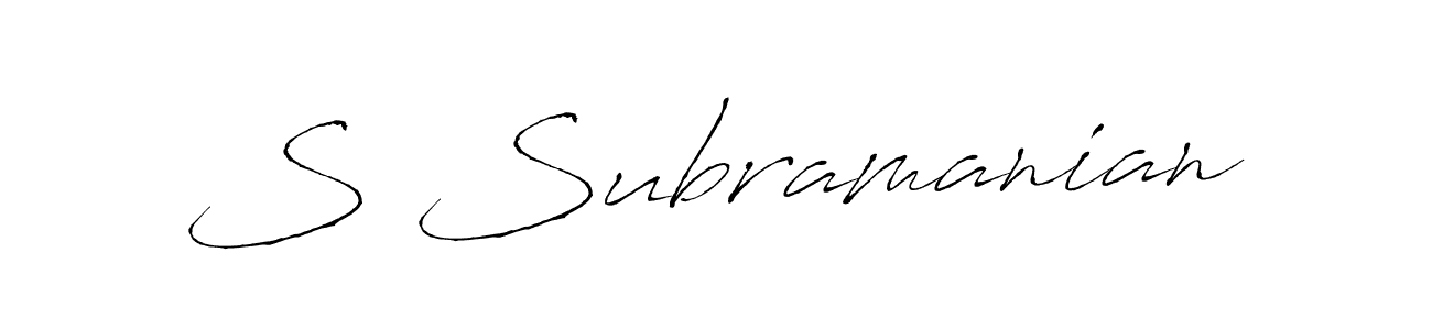 Create a beautiful signature design for name S Subramanian. With this signature (Antro_Vectra) fonts, you can make a handwritten signature for free. S Subramanian signature style 6 images and pictures png