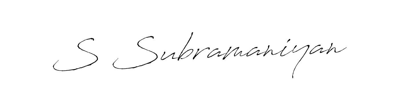 You should practise on your own different ways (Antro_Vectra) to write your name (S Subramaniyan) in signature. don't let someone else do it for you. S Subramaniyan signature style 6 images and pictures png