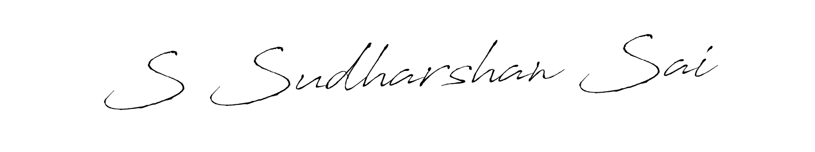You should practise on your own different ways (Antro_Vectra) to write your name (S Sudharshan Sai) in signature. don't let someone else do it for you. S Sudharshan Sai signature style 6 images and pictures png